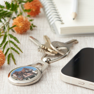 Tudor oak frame building, Edinburgh, Scotland Keychain