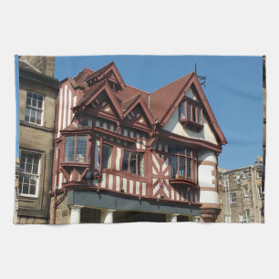 Tudor oak frame building, Edinburgh, Scotland Kitchen Towel