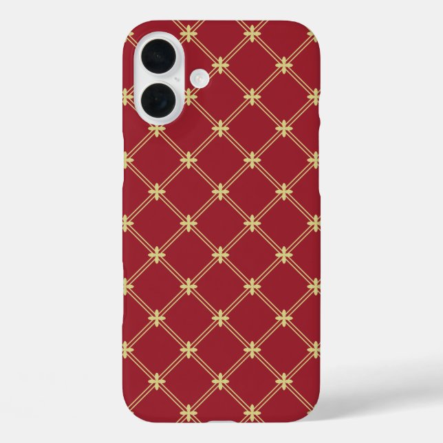 Tudor Red and Gold Diagonal Pattern Case-Mate iPhone Case (Back)