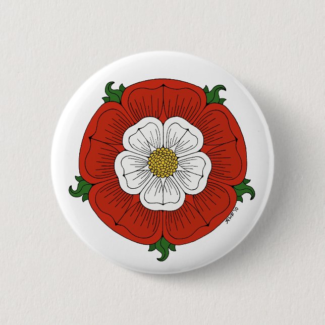 Tudor Rose 2 Inch Round Button (Front)