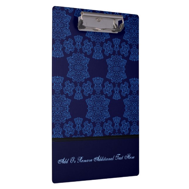 Tudor Rose Damask  (Blue) (Monogram) Clipboard (Right)