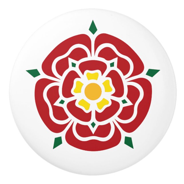 Tudor Rose - English Rose Ceramic Knob (Front)