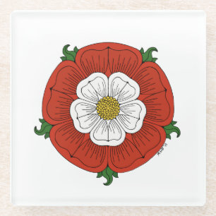 Tudor Rose Glass Coaster