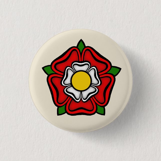 Tudor Rose of England, Emblem of Royalty 1 Inch Round Button (Front)