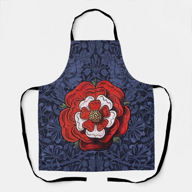Tudor Rose Red and White Apron (Front)