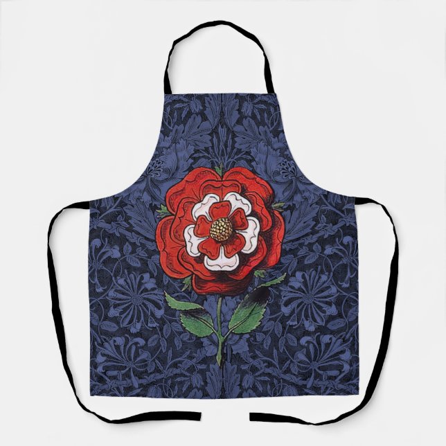 Tudor Rose Red and White Apron (Front)