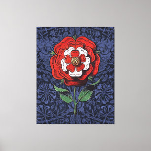 Tudor Rose Red and White Canvas Print