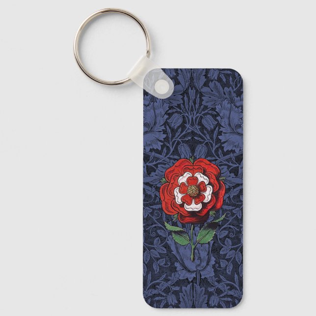 Tudor Rose Red and White Keychain (Front)