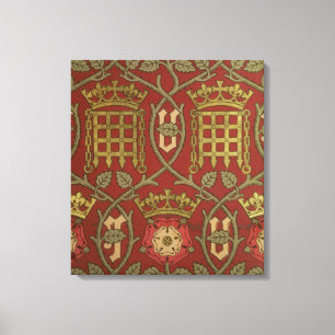 'Tudor Rose', reproduction wallpaper designed by S Canvas Print