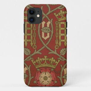 'Tudor Rose', reproduction wallpaper designed by S iPhone 11 Case