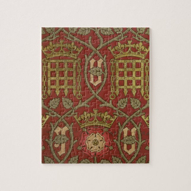 'Tudor Rose', reproduction wallpaper designed by S Jigsaw Puzzle (Vertical)