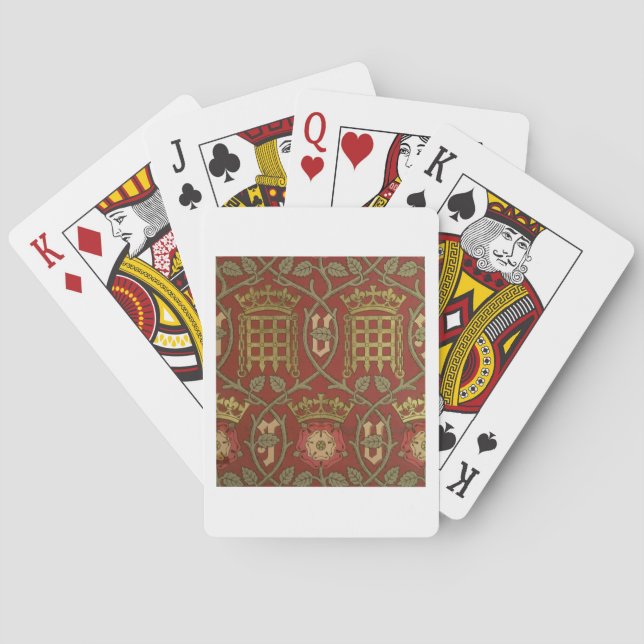 'Tudor Rose', reproduction wallpaper designed by S Playing Cards (Back)