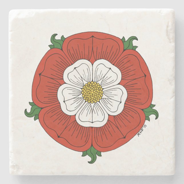 Tudor Rose Stone Coaster (Front)