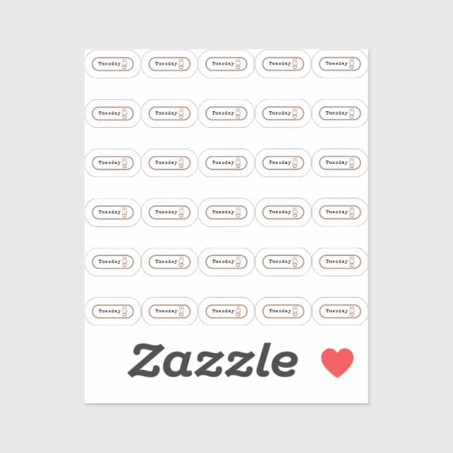 Tuesday planner week stickers (Sheet)