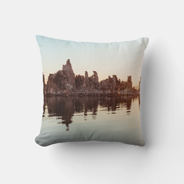 TUFA FORMATIONS AT MONO LAKE. THROW PILLOW (Front)