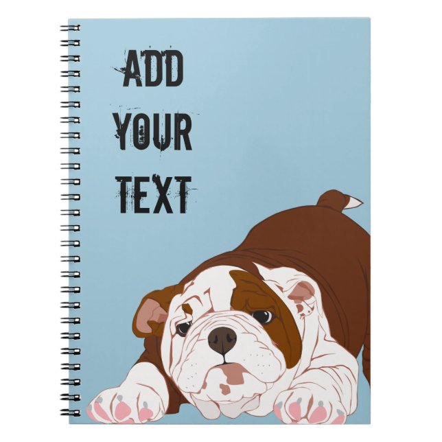 Tuff Pup Playful Bulldog Puppy Notebook (Front)