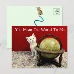 Tuffy McDuff Cat / Kitten Personalized World Postcard