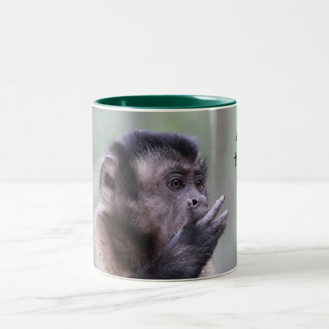 Tufted Capuchin Monkey Photo Two-Tone Coffee Mug (Center)