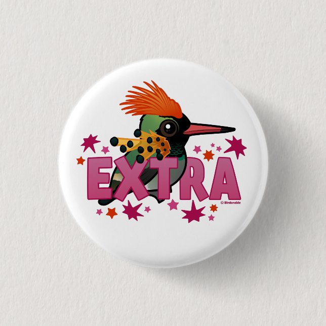 Tufted Coquette is *EXTRA* 1 Inch Round Button (Front)
