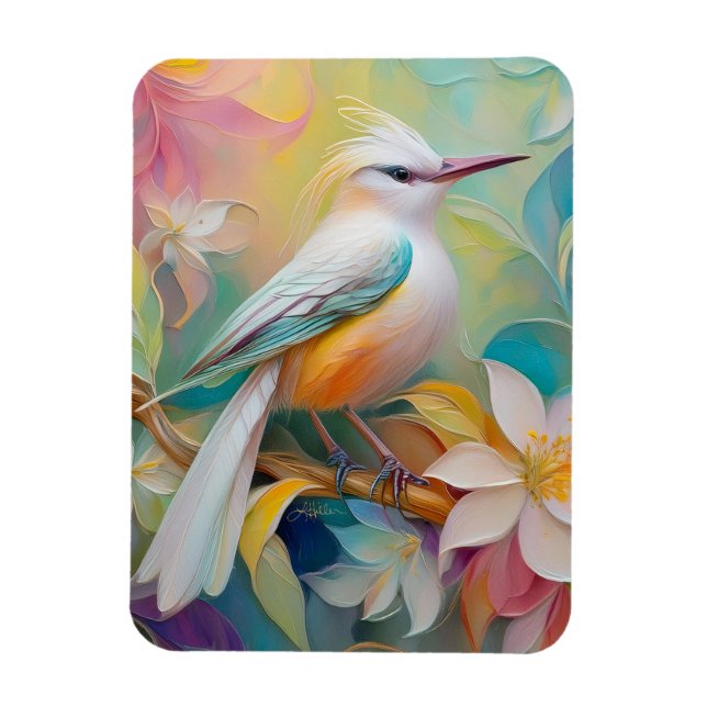 Tufted Golden Rumped Fantasy Bird Magnet (Vertical)