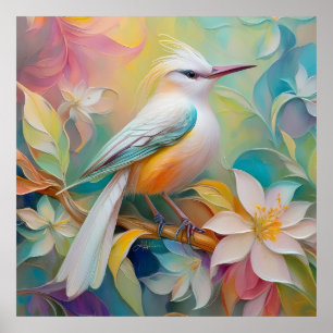 Tufted Golden Rumped Fantasy Bird Poster