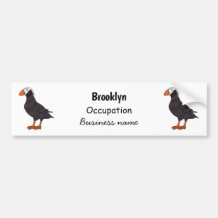 Tufted puffin bird cartoon illustration bumper sticker