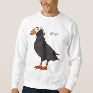 Tufted puffin bird cartoon illustration sweatshirt