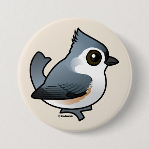 Tufted Titmouse 3 Inch Round Button