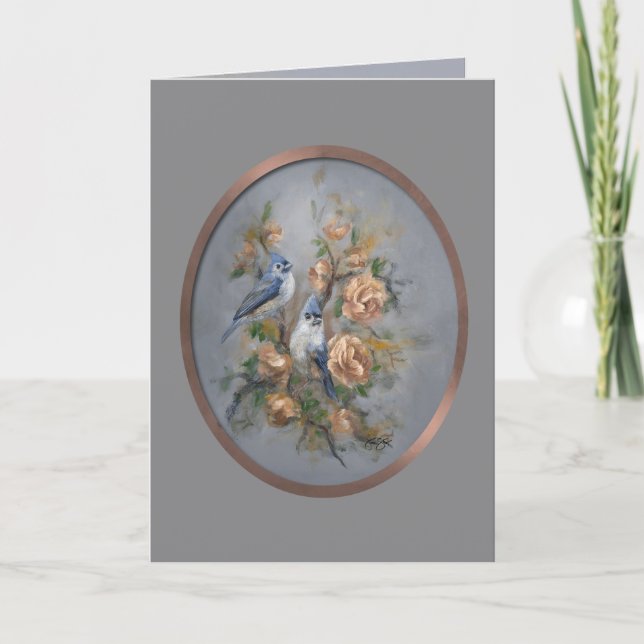 Tufted Titmouse 5 x 7" Birthday/ Invitation (Front)