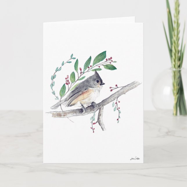 Tufted Titmouse Bird Art Card (Front)