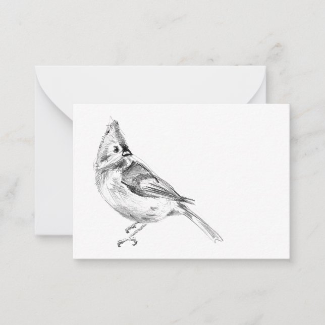Tufted Titmouse Blank Note Card (Front)