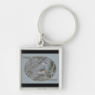 Tufted Titmouse Employee Birthday Keychain