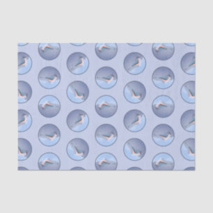 Tufted Titmouse in Snow Painting Original Bird Art Tissue Paper