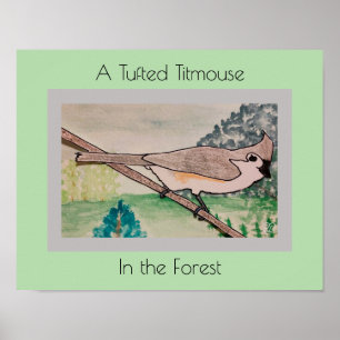 Tufted Titmouse in the Forest Poster