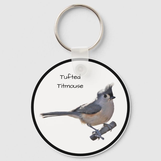 Tufted Titmouse Keychain (Front)