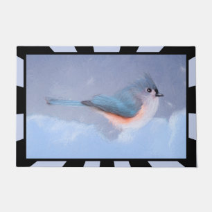 Tufted Titmouse Painting - Cute Original Dog Art Doormat