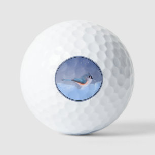 Tufted Titmouse Painting - Cute Original Dog Art Golf Balls