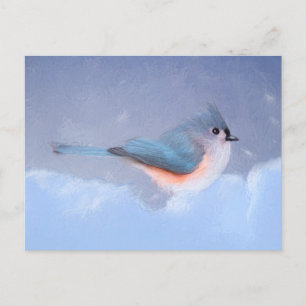 Tufted Titmouse Painting - Cute Original Dog Art Postcard