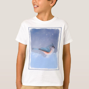 Tufted Titmouse Painting - Cute Original Dog Art T-Shirt