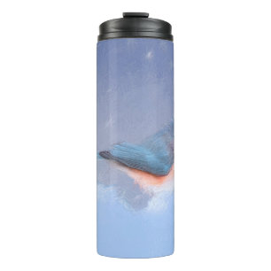 Tufted Titmouse Painting - Cute Original Dog Art Thermal Tumbler