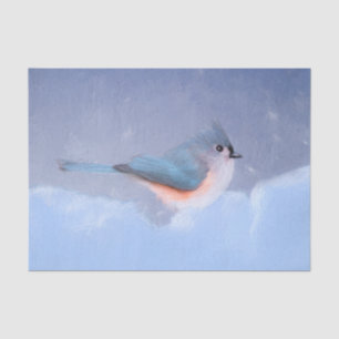Tufted Titmouse Painting - Cute Original Dog Art Tissue Paper