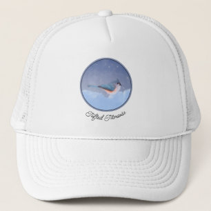 Tufted Titmouse Painting - Original Bird Art Trucker Hat