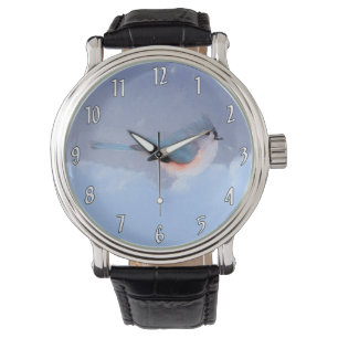 Tufted Titmouse Painting - Original Wild Bird Art Watch