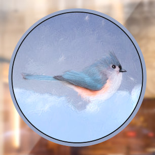 Tufted Titmouse Painting - Original Wild Bird Art Window Cling