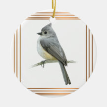 Tufted Titmouse Songbird within Gold Frame