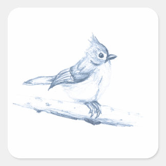 Tufted Titmouse Square Sticker