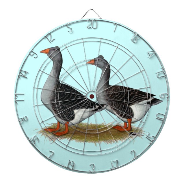 Tufted Toulouse Geese Dartboard (Front)