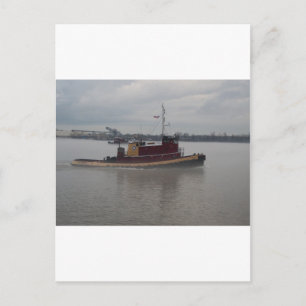 Tug Boat in the Fog Postcard