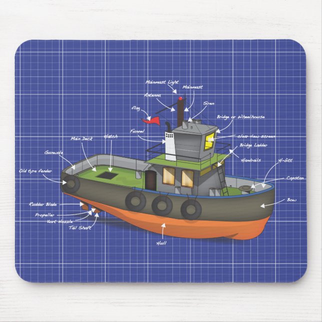 Tug Boat Mouse Pad (Front)