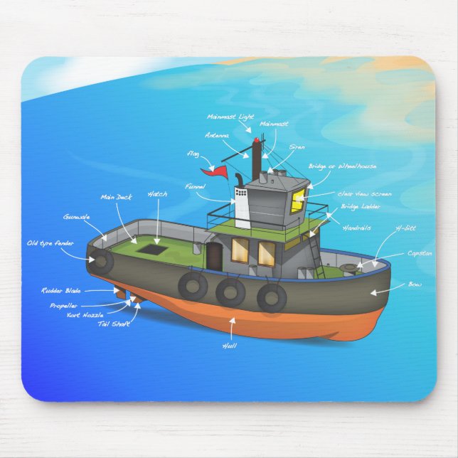 Tug Boat Mouse Pad (Front)